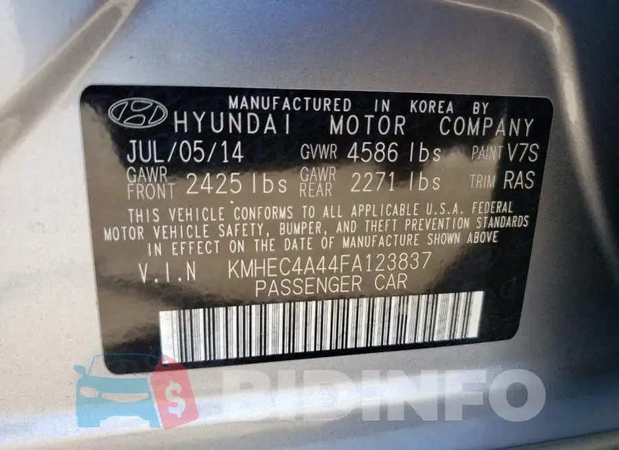 KMHEC4A44FA123837 Photo# 12