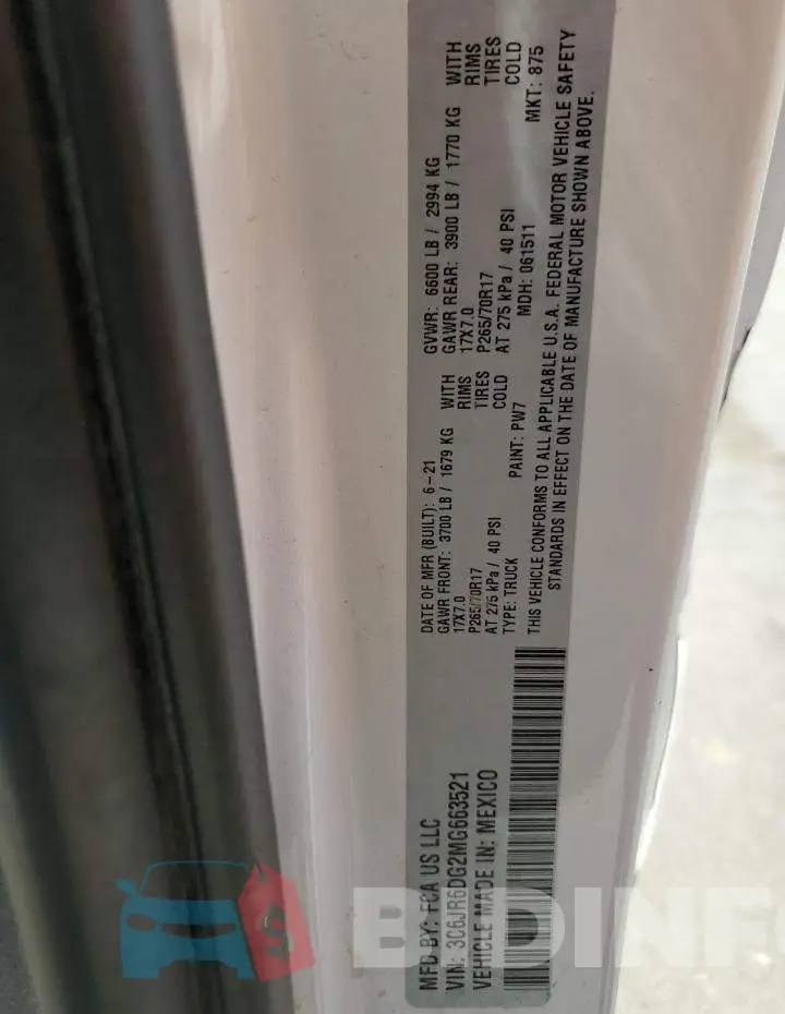 3C6JR6DG2MG663521 Photo# 12