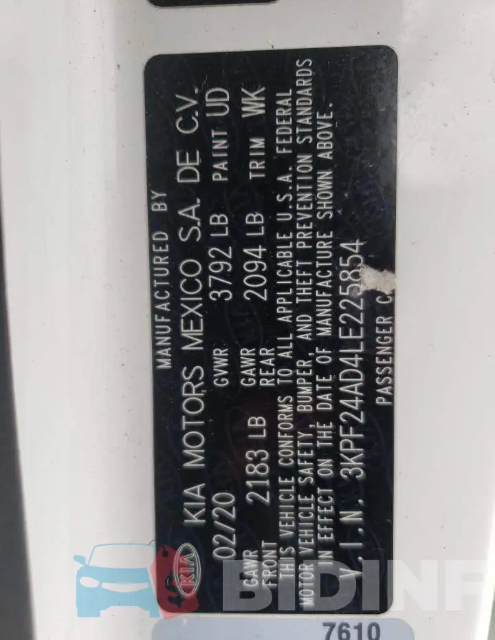 3KPF24AD4LE225854 Photo# 12