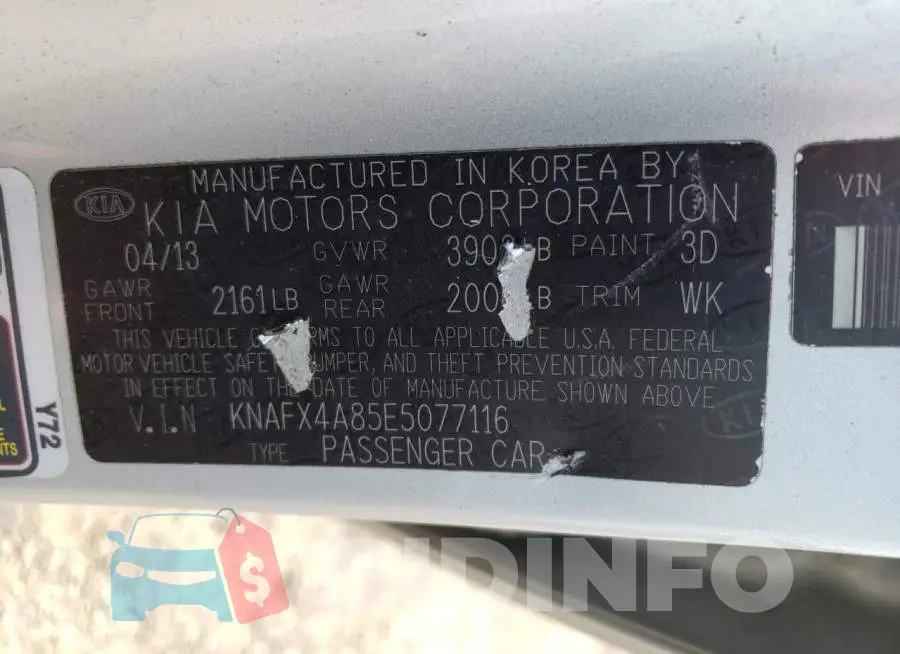 KNAFX4A85E5077116 Photo# 12