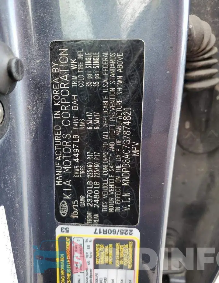KNDPB3AC7G7874821 Photo# 12