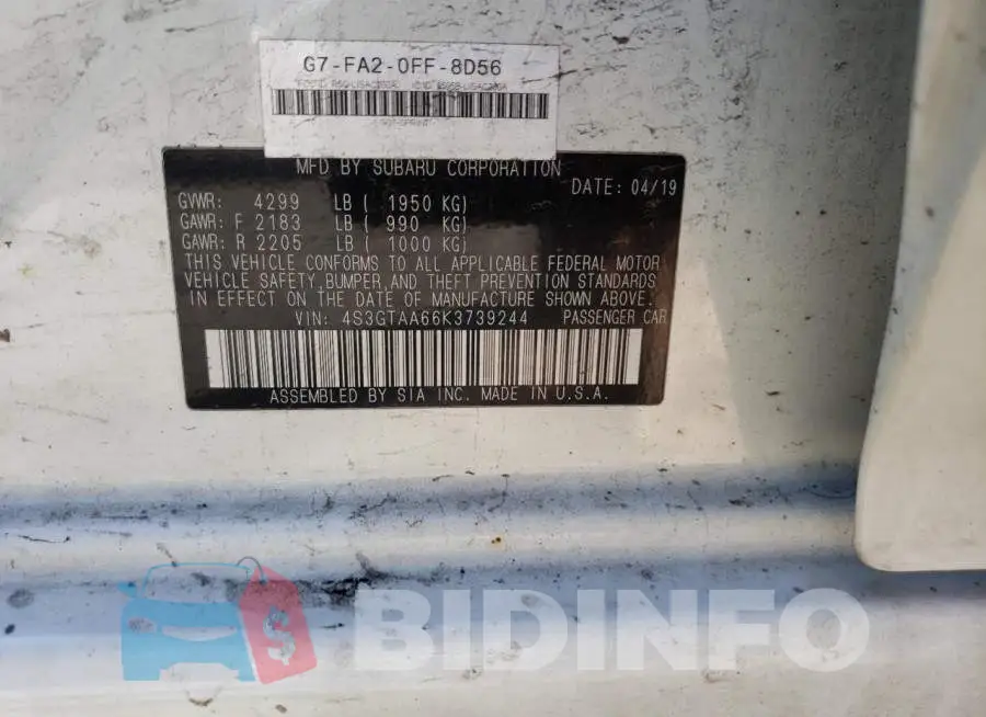 4S3GTAA66K3739244 Photo# 12