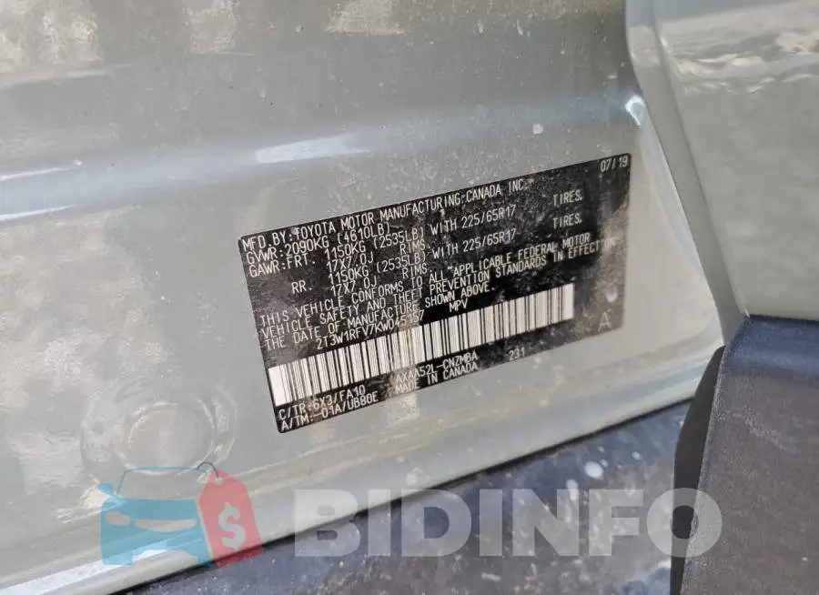 2T3W1RFV7KW045157 Photo# 12