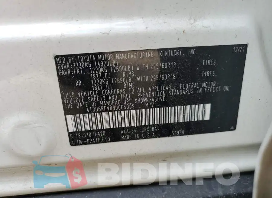 4T3D6RFV8NU065009 Photo# 12