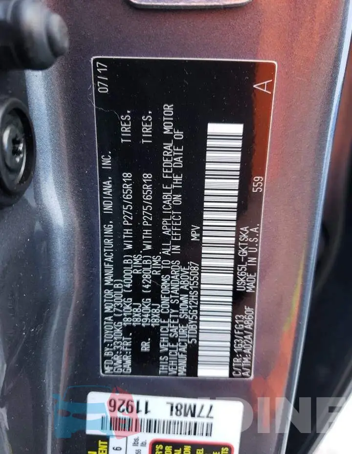 5TDBY5G12HS155087 Photo# 12