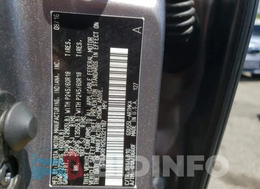 5TDJKRFH2GS321187 Photo# 13