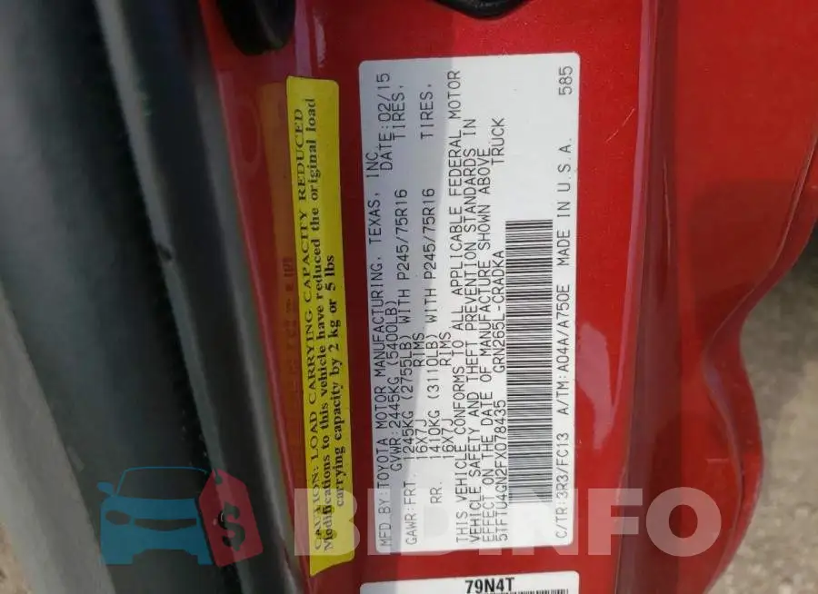 5TFTU4GN2FX078435 Photo# 12