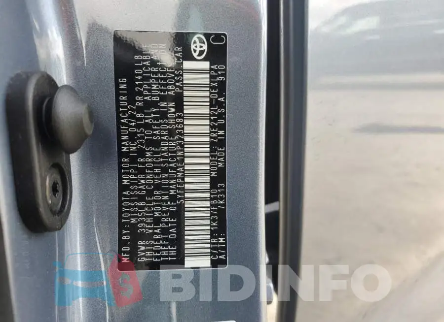 5YFEPMAE1NP323683 Photo# 13