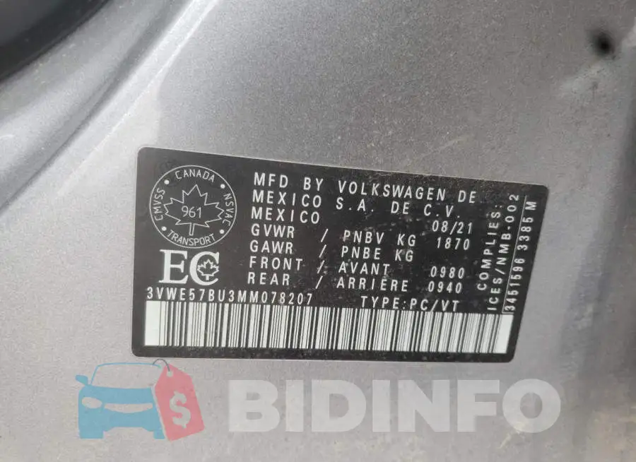 3VWE57BU3MM078207 Photo# 13