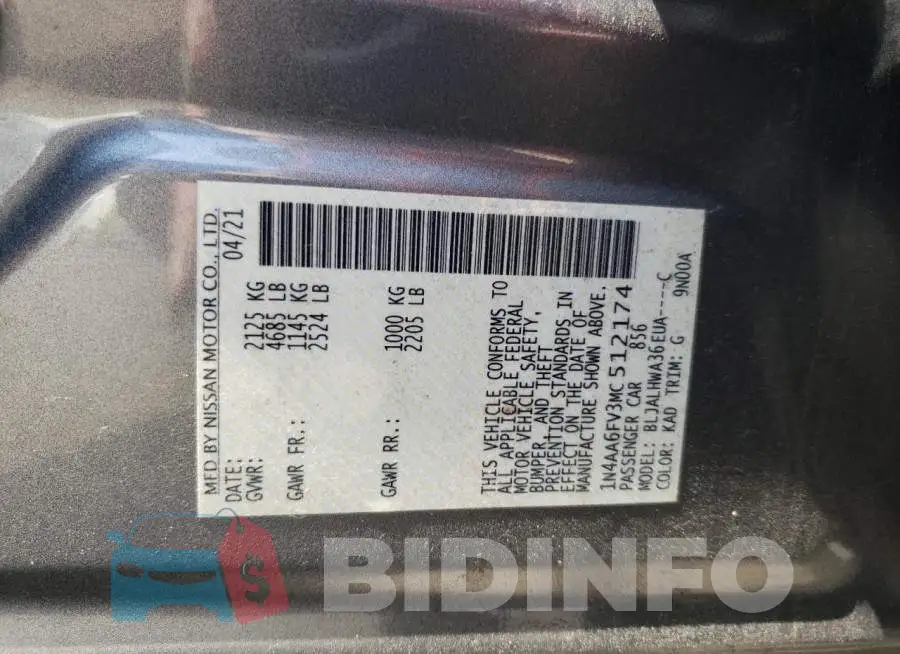 1N4AA6FV3MC512174 Photo# 13