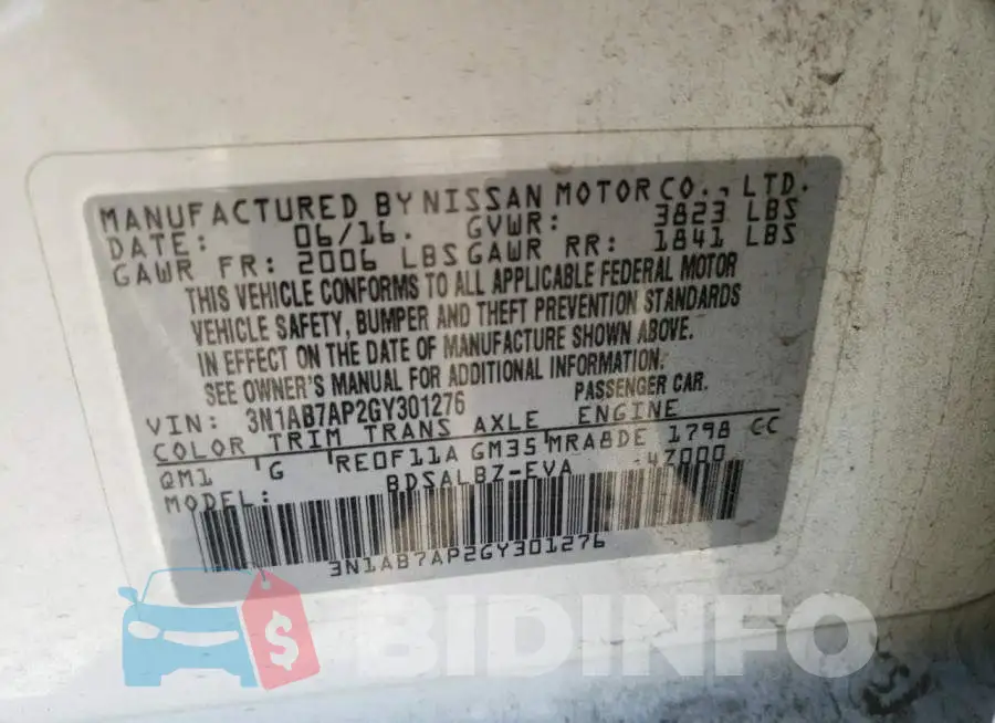 3N1AB7AP2GY301276 Photo# 13