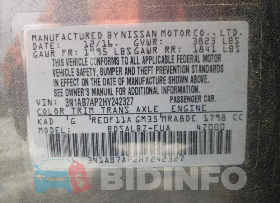3N1AB7AP2HY242327 Photo# 12