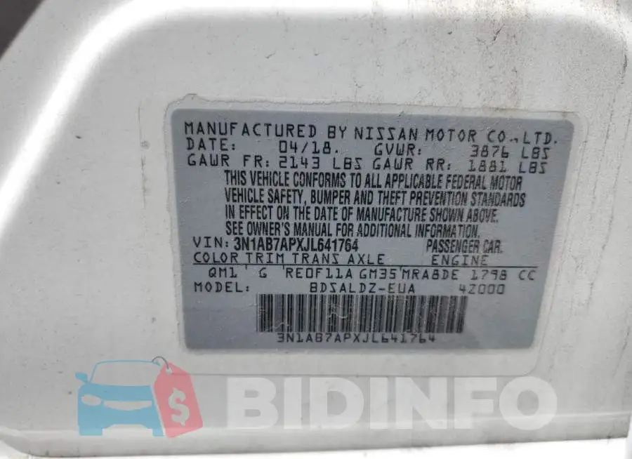 3N1AB7APXJL641764 Photo# 13