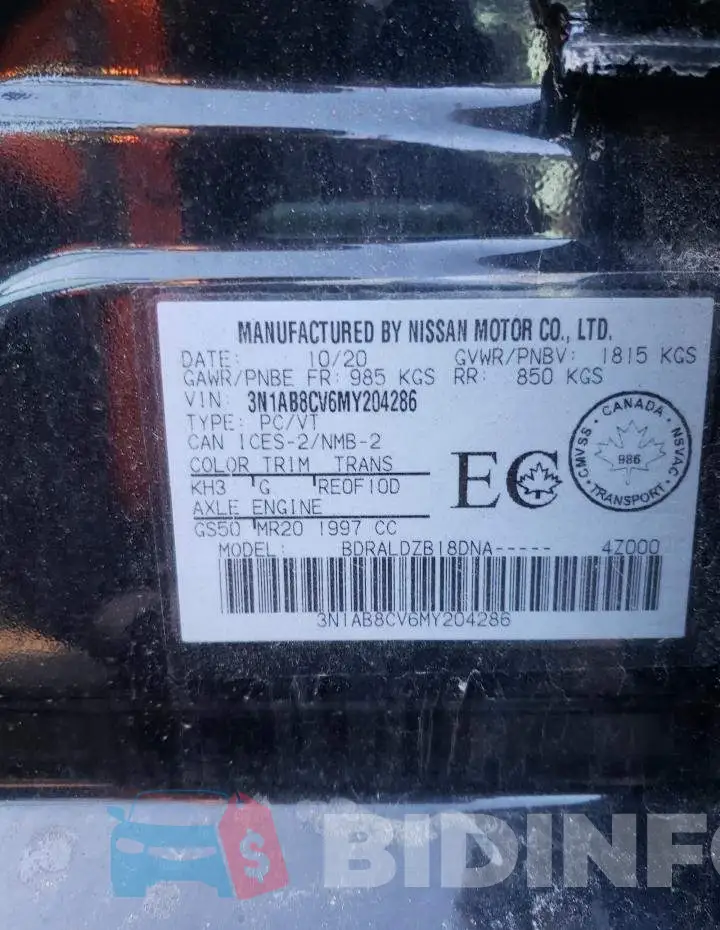3N1AB8CV6MY204286 Photo# 13