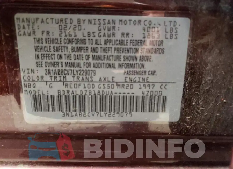 3N1AB8CV7LY229079 Photo# 13