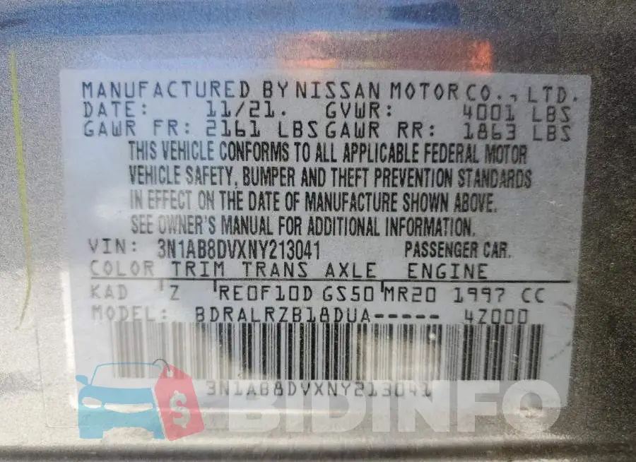 3N1AB8DVXNY213041 Photo# 13