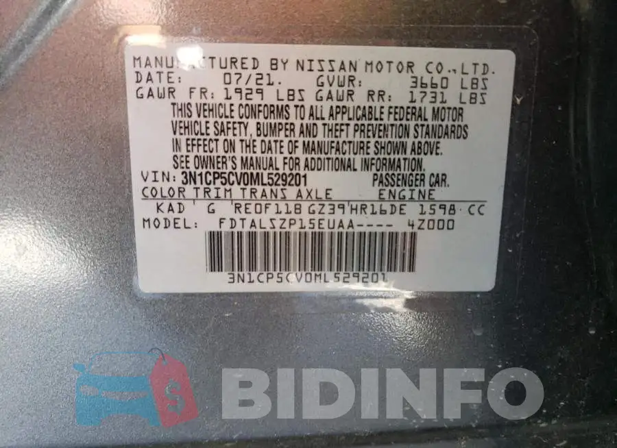 3N1CP5CV0ML529201 Photo# 12