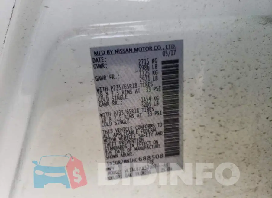 5N1DR2MN1HC688508 Photo# 12