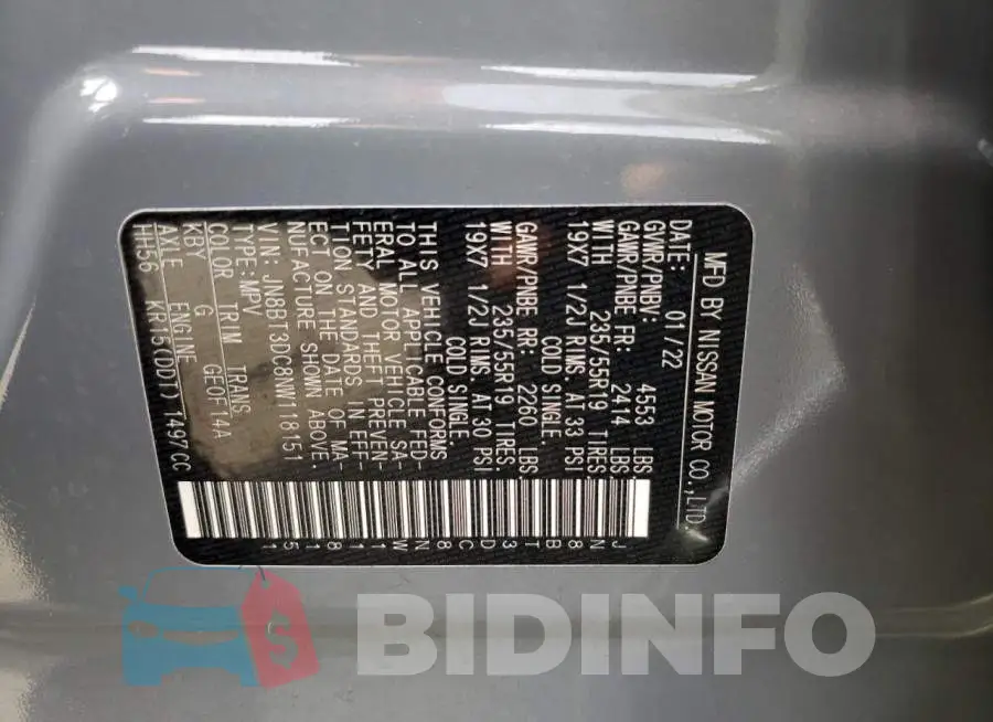 JN8BT3DC8NW118151 Photo# 12