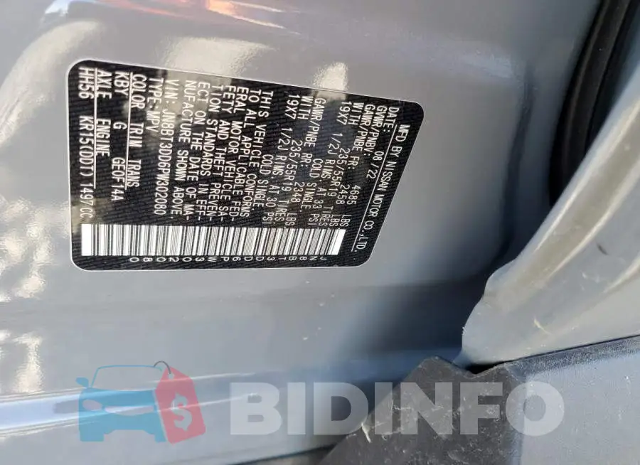 JN8BT3DD6PW302080 Photo# 13