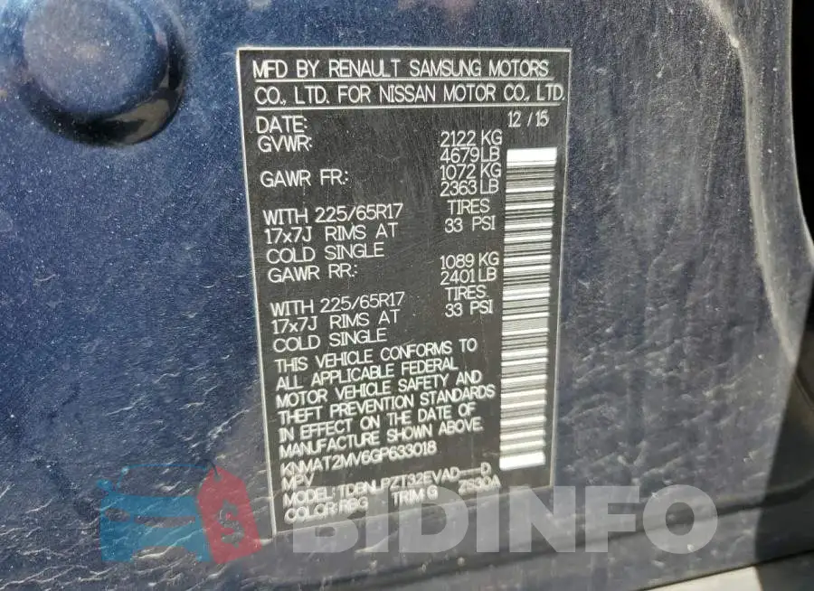 KNMAT2MV6GP633018 Photo# 13