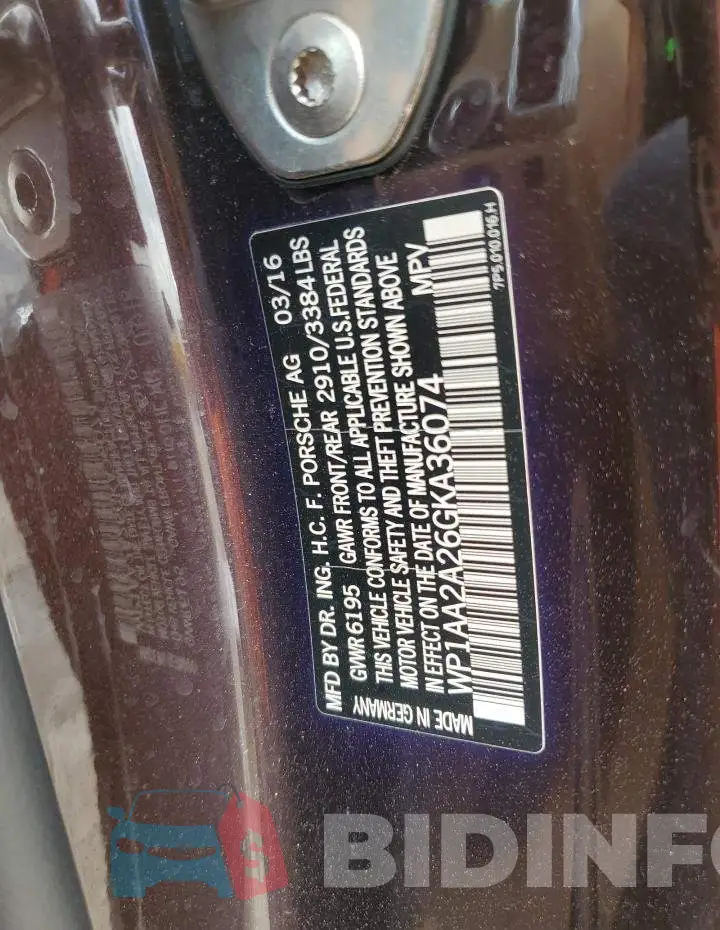 WP1AA2A26GKA36074 Photo# 13