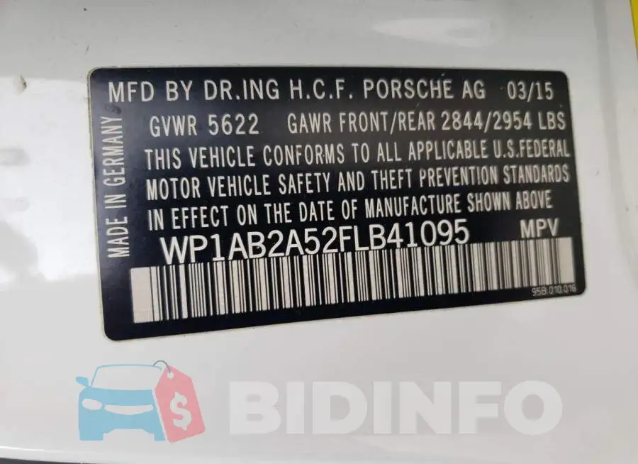 WP1AB2A52FLB41095 Photo# 12
