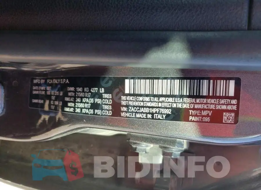 ZACCJABB1HPF76992 Photo# 13