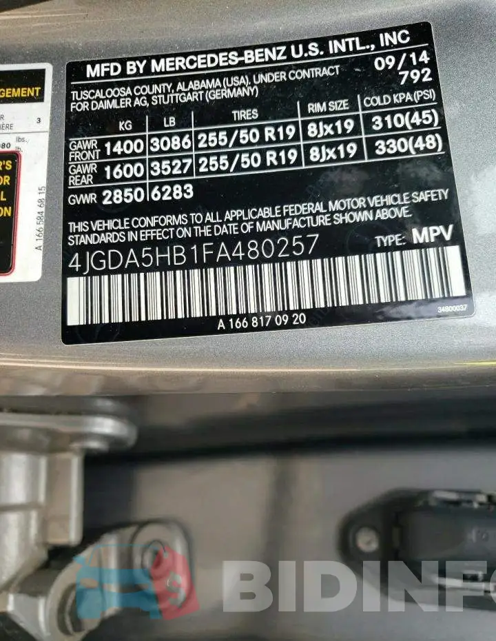4JGDA5HB1FA480257 Photo# 13