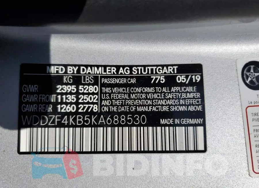 WDDZF4KB5KA688530 Photo# 13