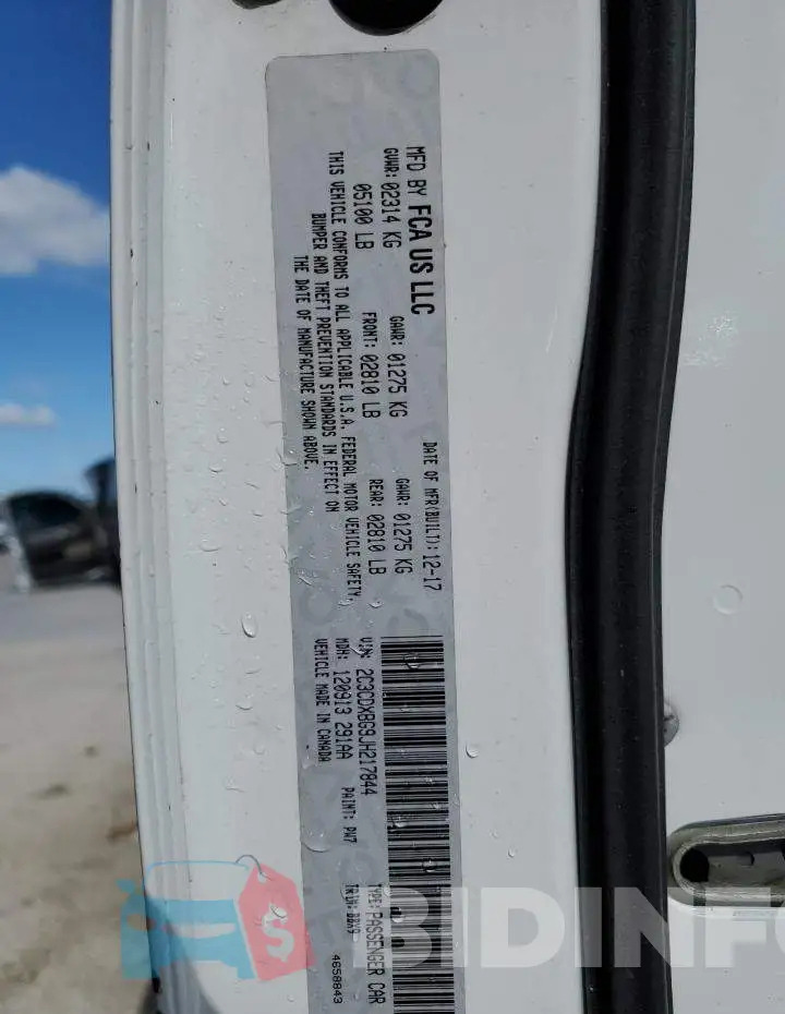 2C3CDXBG9JH217844 Photo# 12