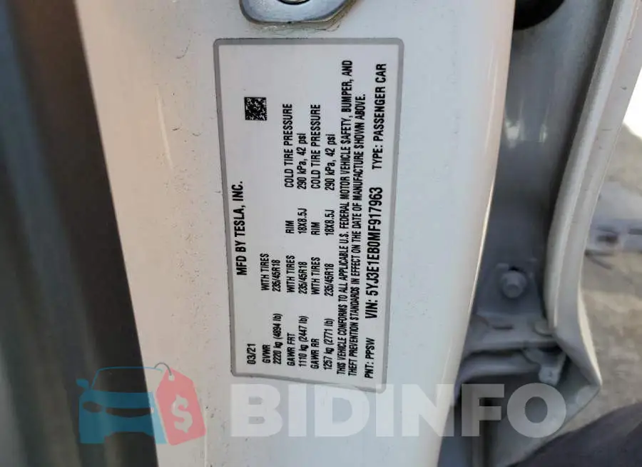 5YJ3E1EB0MF917963 Photo# 14