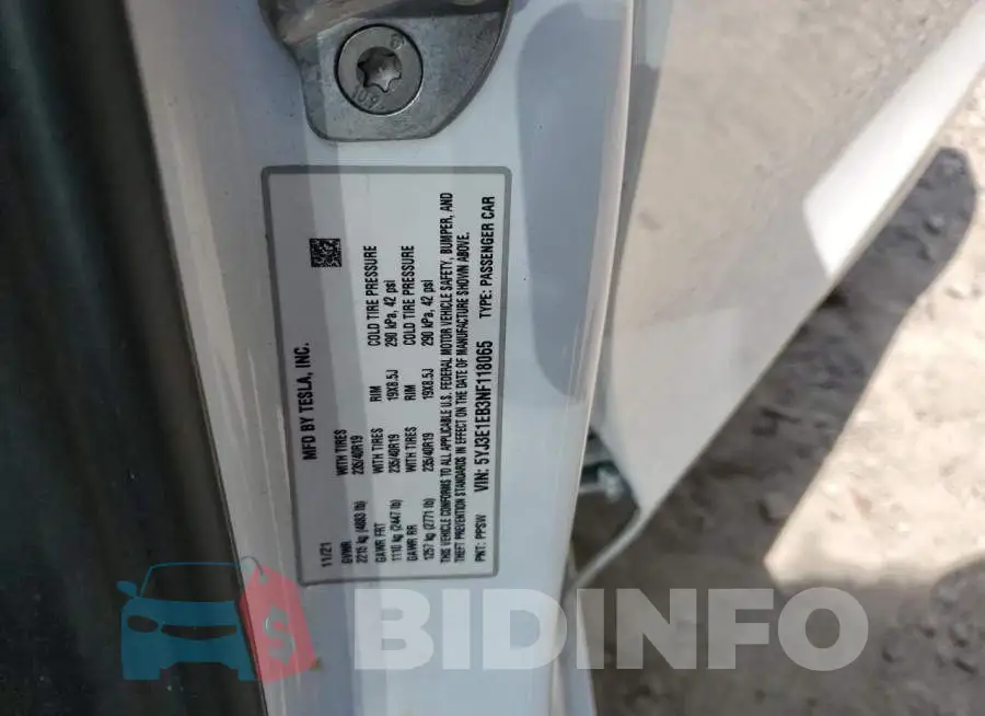 5YJ3E1EB3NF118065 Photo# 12