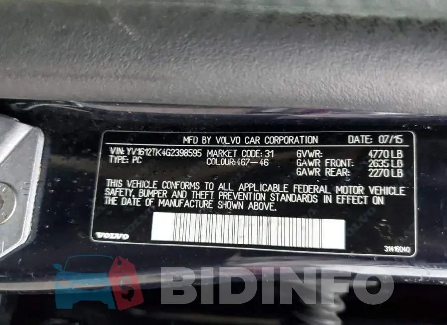 YV1612TK4G2398595 Photo# 12