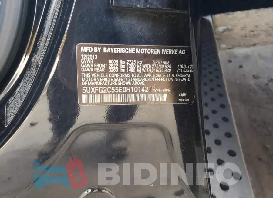 5UXFG2C55E0H10142 Photo# 13
