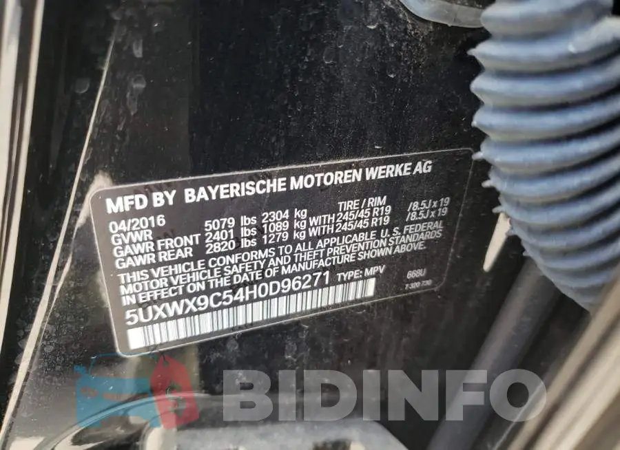 5UXWX9C54H0D96271 Photo# 12