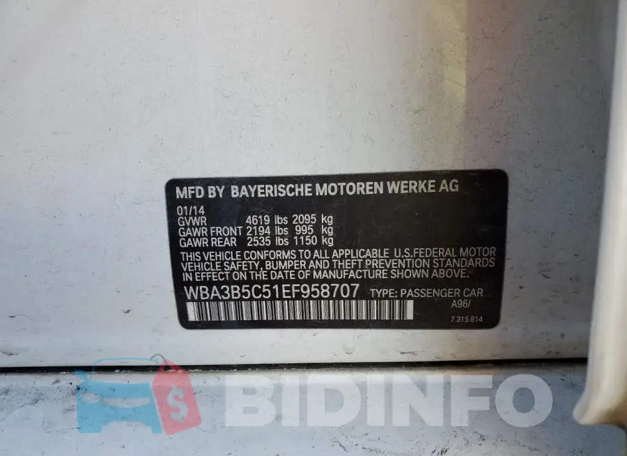 WBA3B5C51EF958707 Photo# 12