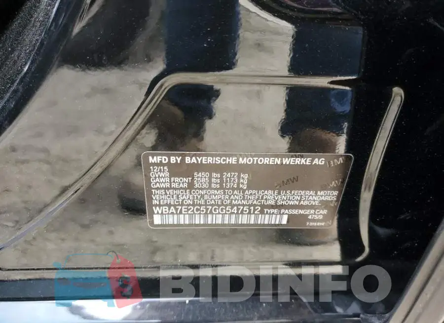 WBA7E2C57GG547512 Photo# 13