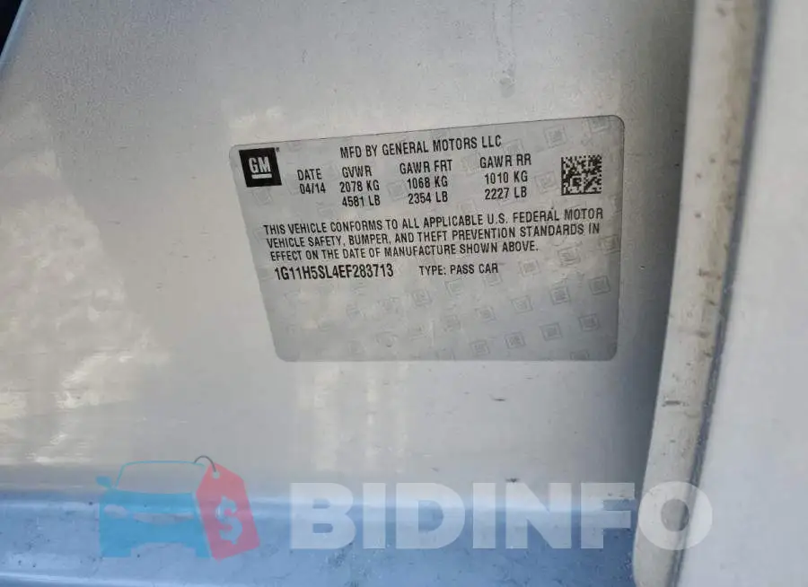 1G11H5SL4EF283713 Photo# 12
