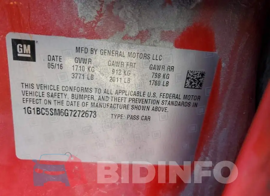 1G1BC5SM6G7272673 Photo# 12