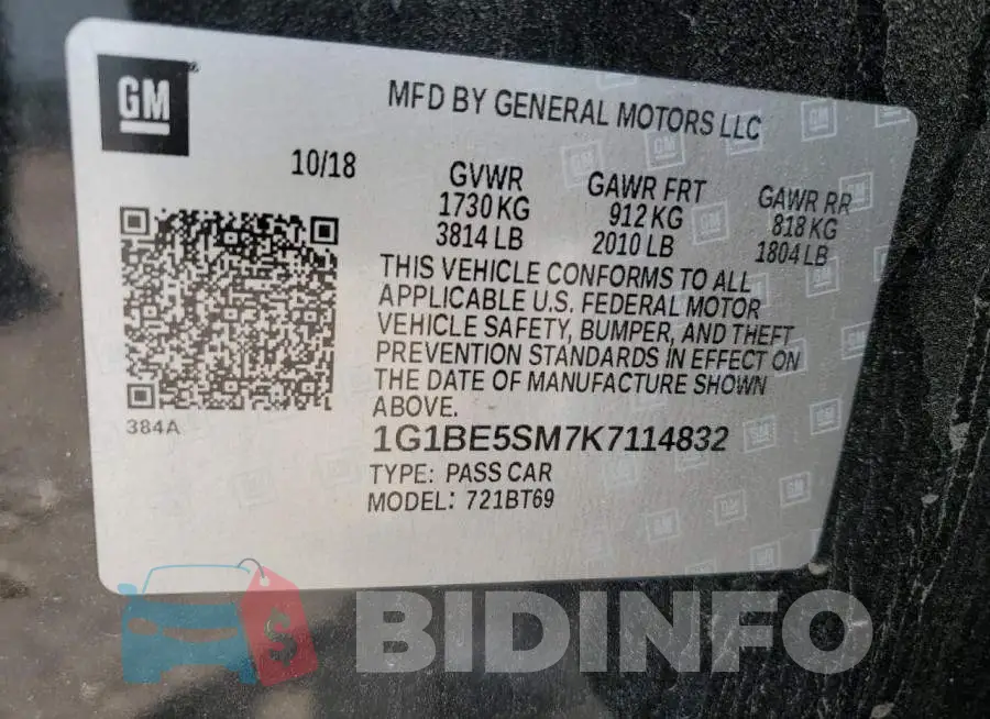 1G1BE5SM7K7114832 Photo# 12