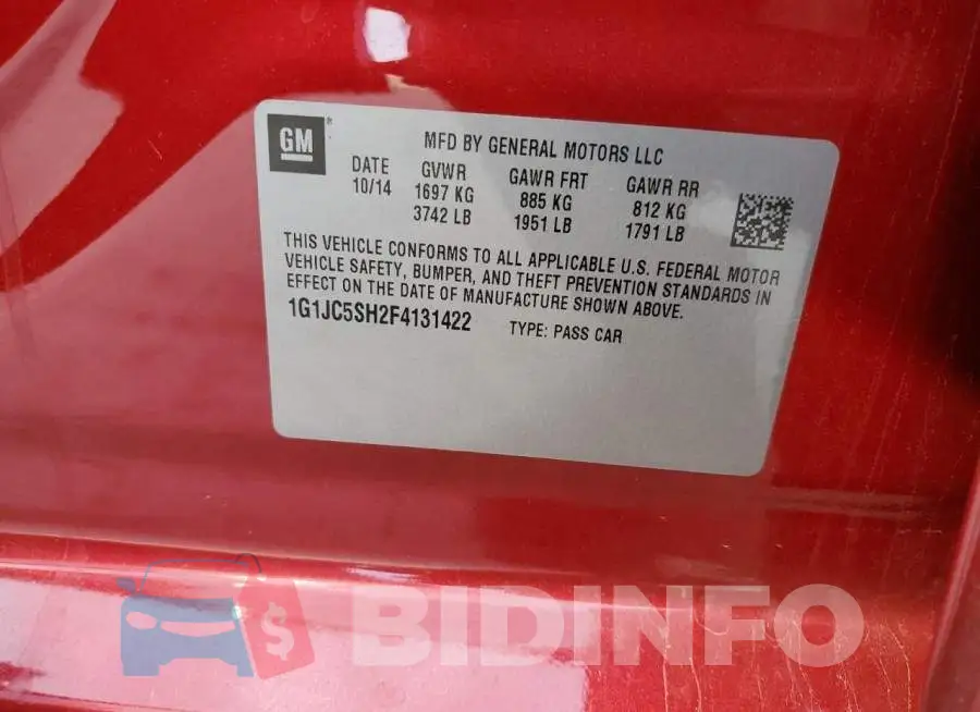 1G1JC5SH2F4131422 Photo# 12