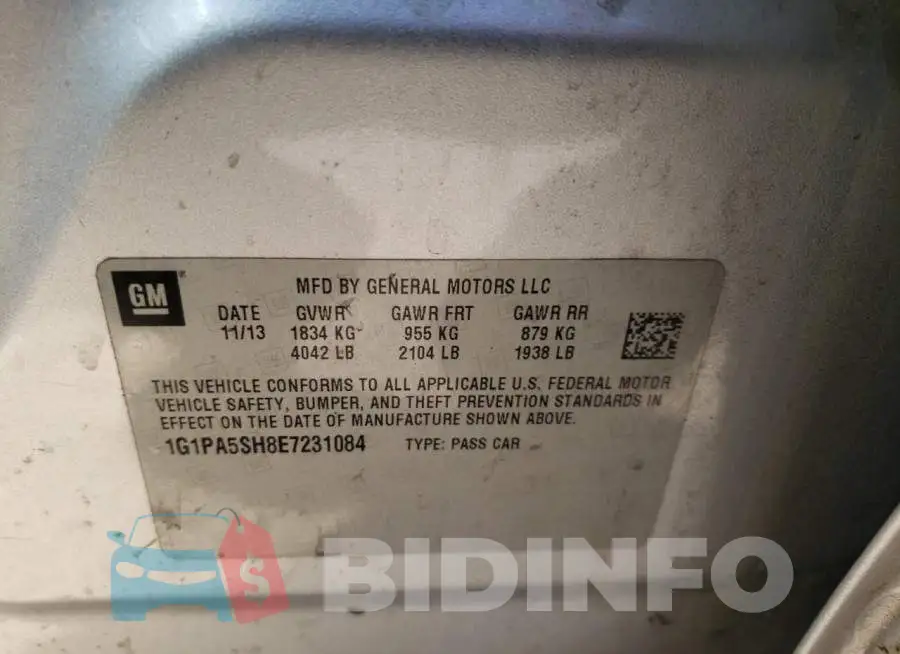 1G1PA5SH8E7231084 Photo# 12