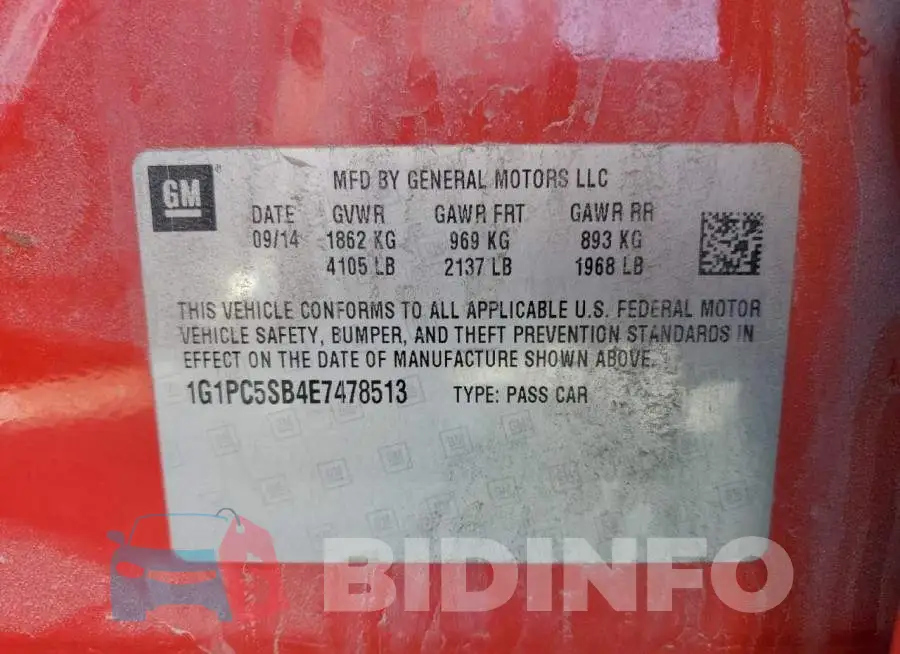 1G1PC5SB4E7478513 Photo# 12