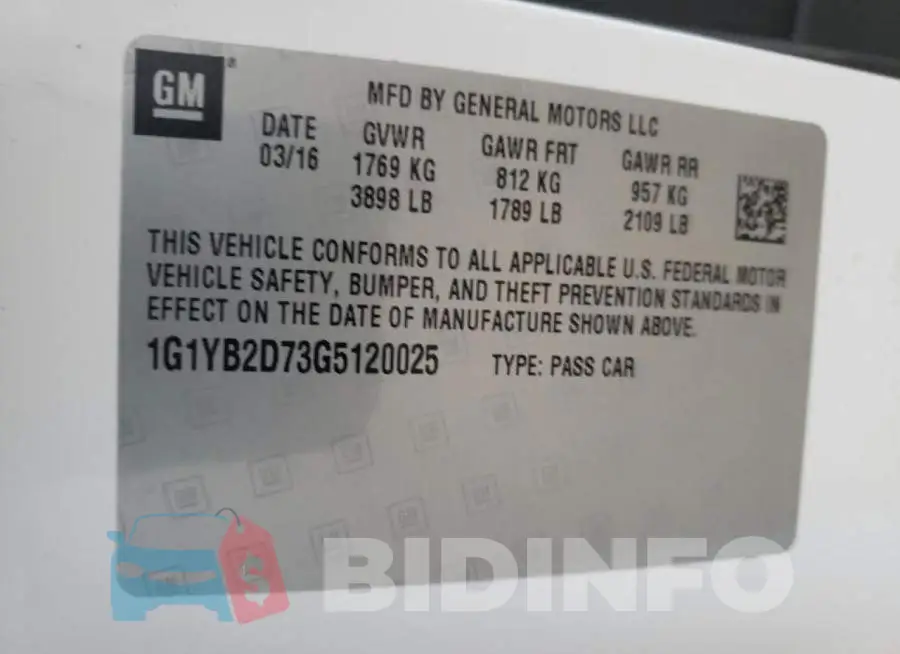 1G1YB2D73G5120025 Photo# 10
