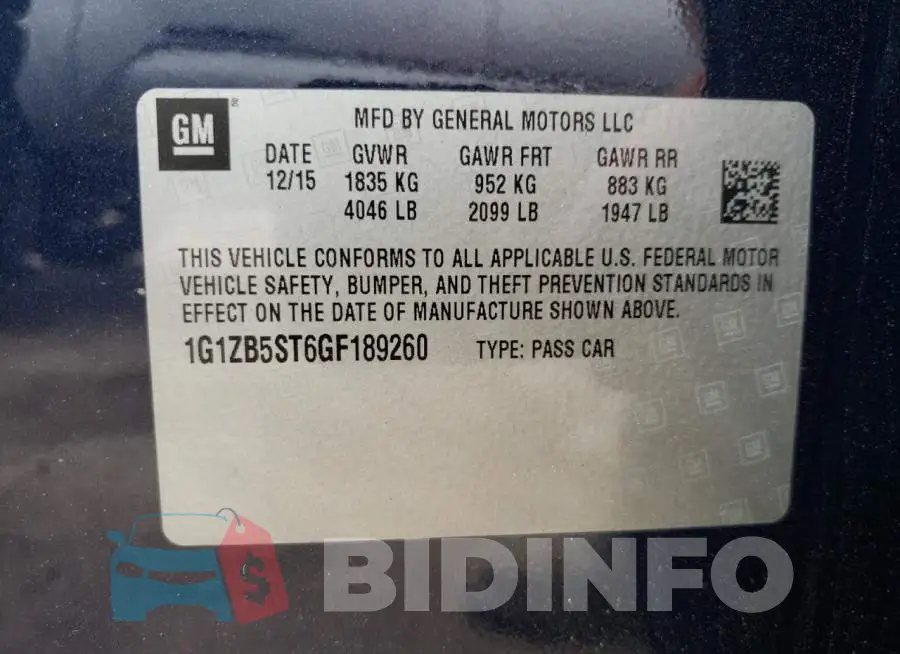 1G1ZB5ST6GF189260 Photo# 13