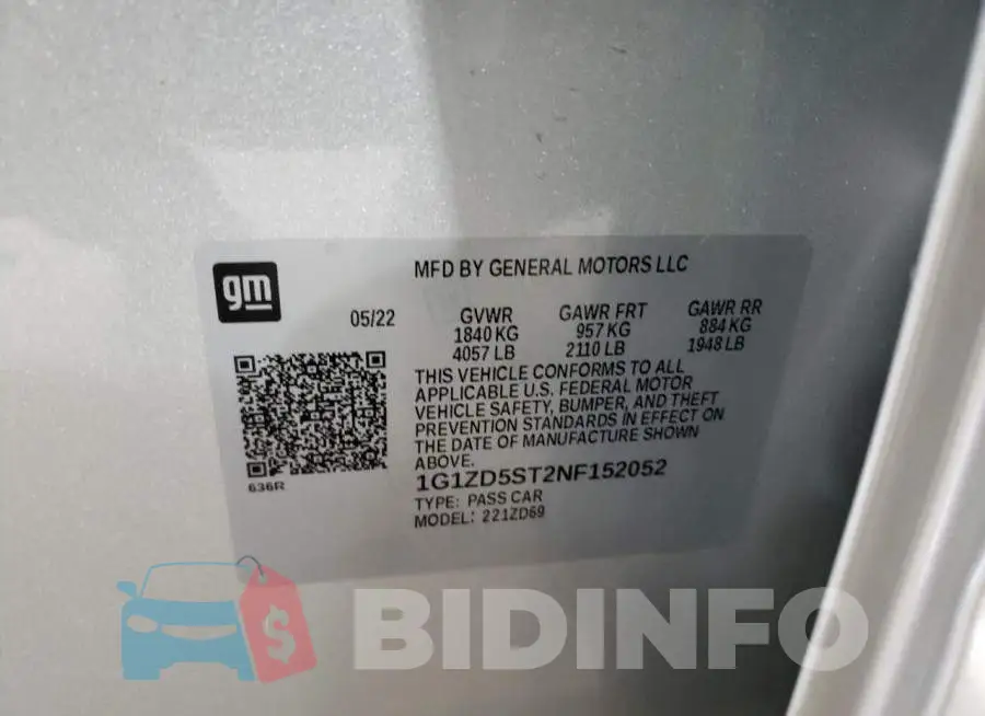 1G1ZD5ST2NF152052 Photo# 12