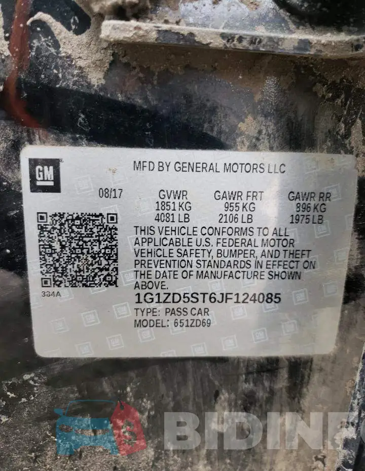 1G1ZD5ST6JF124085 Photo# 13