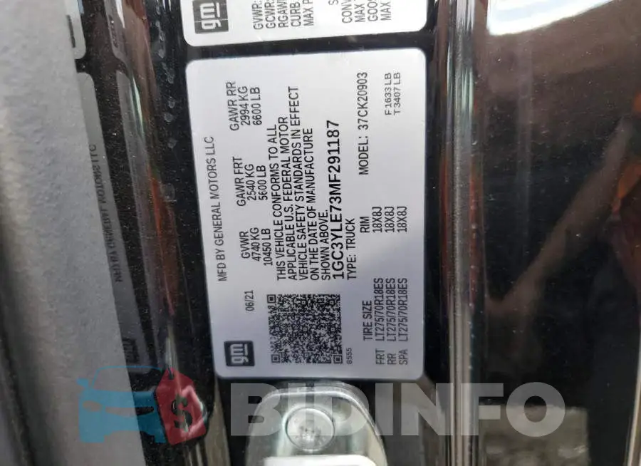 1GC3YLE73MF291187 Photo# 12