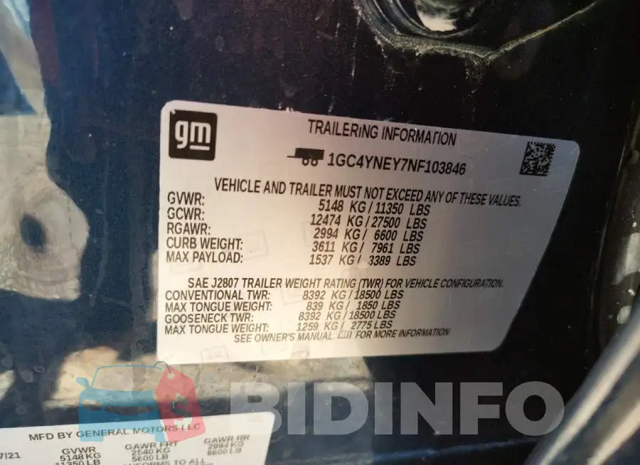 1GC4YNEY7NF103846 Photo# 12